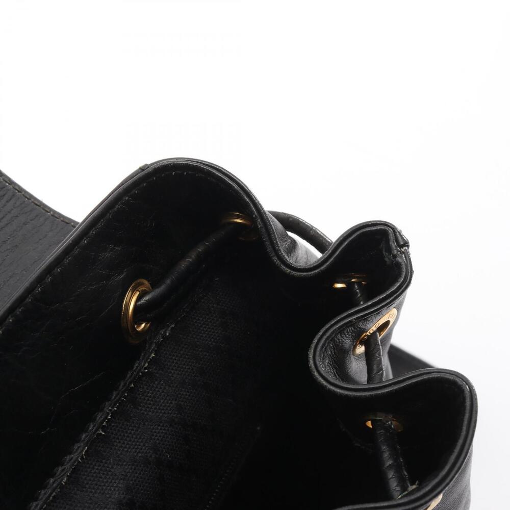 Gucci Bamboo Drawstring Backpack Rucksack Leather Black - Picture 10 of 10